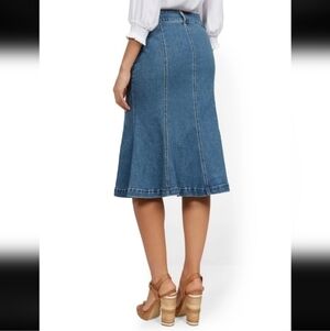 Venezia Vintage 90's Cotton Peplum Ruffle Denim Skirt